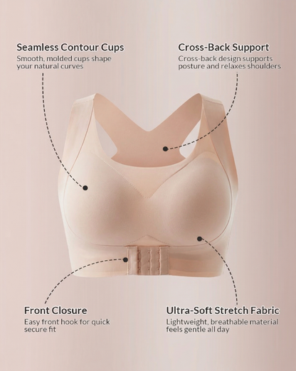 Everyday Comfort Front-Closure Cross-Back Posture Bra