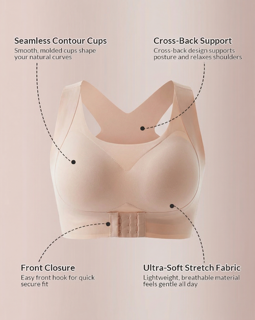Everyday Comfort Front-Closure Cross-Back Posture Bra