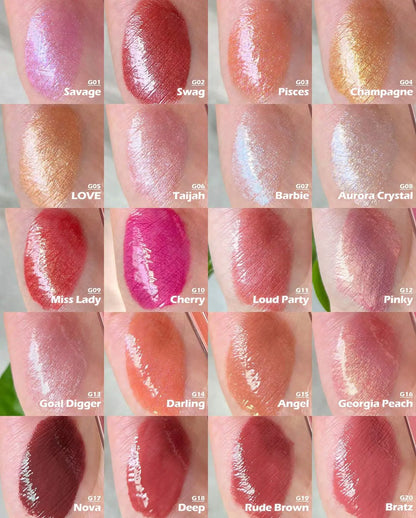 Private label transparent sparkling diamond lip gloss